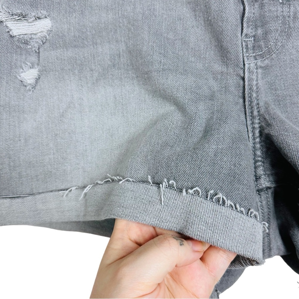 Old Navy High Rise OG Straight Cut Off Distressed Rolled Hem Denim Jean Shorts - Picture 10 of 16